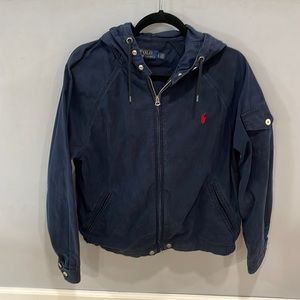 POLO Ralph Lauren men’s large canvas navy blue hooded jacket